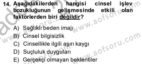 Aile Psikolojisi ve Eğitimi Dersi 2013 - 2014 Yılı (Vize) Ara Sınav Soruları 14. Soru