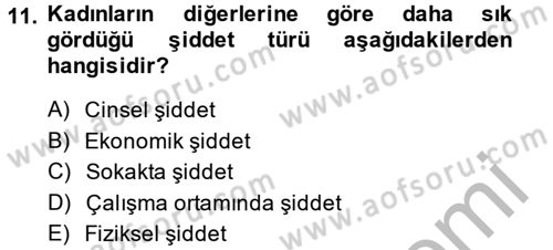 Aile Psikolojisi ve Eğitimi Dersi 2013 - 2014 Yılı (Final) Dönem Sonu Sınav Soruları 11. Soru