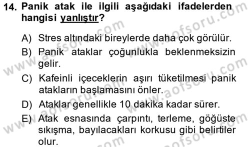 Aile Psikolojisi ve Eğitimi Dersi 2013 - 2014 Yılı (Final) Dönem Sonu Sınav Soruları 14. Soru