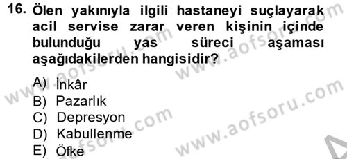 Aile Psikolojisi ve Eğitimi Dersi 2013 - 2014 Yılı (Final) Dönem Sonu Sınav Soruları 16. Soru