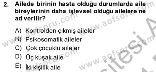 Aile Psikolojisi ve Eğitimi Dersi 2013 - 2014 Yılı (Final) Dönem Sonu Sınav Soruları 2. Soru