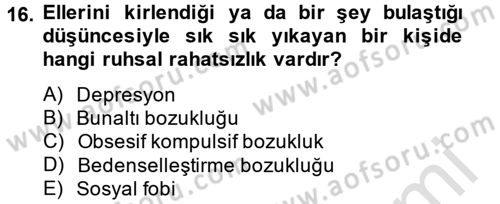 Aile Psikolojisi ve Eğitimi Dersi 2013 - 2014 Yılı Tek Ders Sınav Soruları 16. Soru