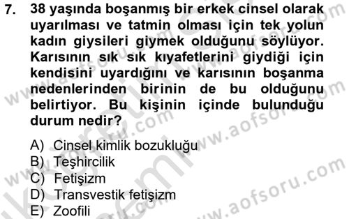 Aile Psikolojisi ve Eğitimi Dersi 2013 - 2014 Yılı Tek Ders Sınav Soruları 7. Soru