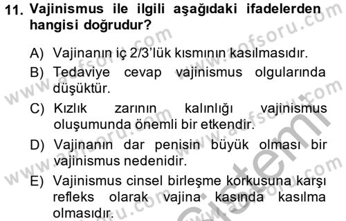 Aile Psikolojisi ve Eğitimi Dersi 2014 - 2015 Yılı (Vize) Ara Sınav Soruları 11. Soru
