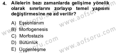 Aile Psikolojisi ve Eğitimi Dersi 2014 - 2015 Yılı (Vize) Ara Sınav Soruları 4. Soru