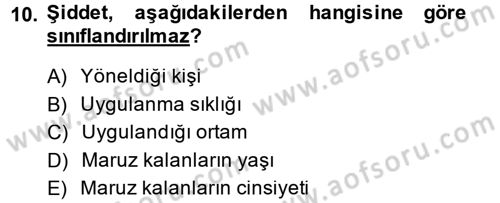 Aile Psikolojisi ve Eğitimi Dersi 2014 - 2015 Yılı (Final) Dönem Sonu Sınav Soruları 10. Soru