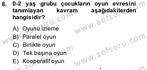Aile Psikolojisi ve Eğitimi Dersi 2014 - 2015 Yılı (Final) Dönem Sonu Sınav Soruları 8. Soru