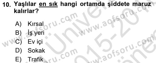 Aile Psikolojisi ve Eğitimi Dersi 2015 - 2016 Yılı (Final) Dönem Sonu Sınav Soruları 10. Soru