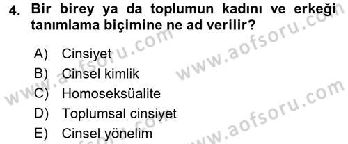 Aile Psikolojisi ve Eğitimi Dersi 2015 - 2016 Yılı (Final) Dönem Sonu Sınav Soruları 4. Soru