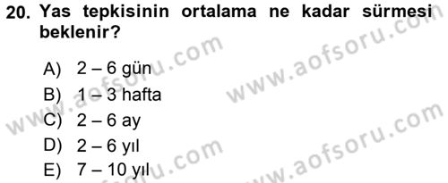 Aile Psikolojisi ve Eğitimi Dersi 2017 - 2018 Yılı 3 Ders Sınav Soruları 20. Soru
