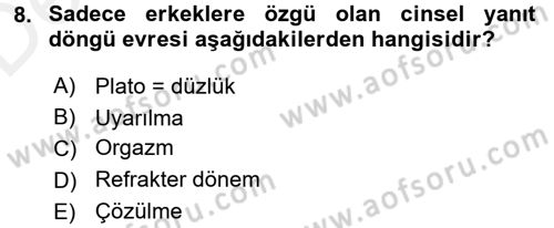 Aile Psikolojisi ve Eğitimi Dersi 2017 - 2018 Yılı 3 Ders Sınav Soruları 8. Soru