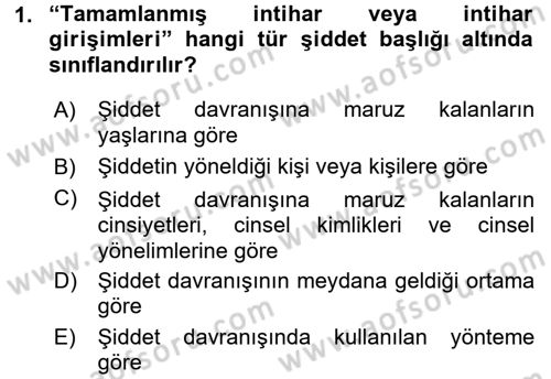 Aile Psikolojisi ve Eğitimi Dersi 2017 - 2018 Yılı (Final) Dönem Sonu Sınav Soruları 1. Soru