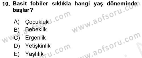 Aile Psikolojisi ve Eğitimi Dersi 2017 - 2018 Yılı (Final) Dönem Sonu Sınav Soruları 10. Soru