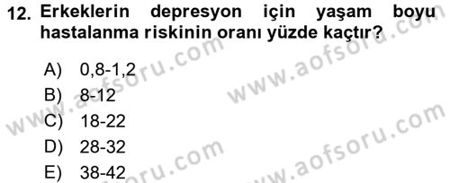 Aile Psikolojisi ve Eğitimi Dersi 2017 - 2018 Yılı (Final) Dönem Sonu Sınav Soruları 12. Soru