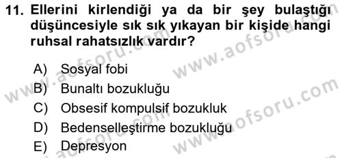 Aile Psikolojisi ve Eğitimi Dersi 2018 - 2019 Yılı 3 Ders Sınav Soruları 11. Soru