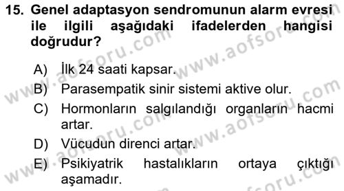 Aile Psikolojisi ve Eğitimi Dersi 2018 - 2019 Yılı 3 Ders Sınav Soruları 15. Soru