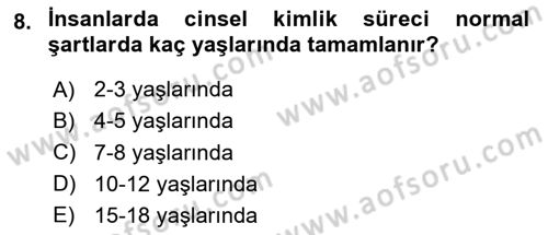 Aile Psikolojisi ve Eğitimi Dersi 2020 - 2021 Yılı Yaz Okulu Sınav Soruları 8. Soru