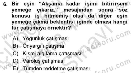 Aile Psikolojisi ve Eğitimi Dersi 2021 - 2022 Yılı (Vize) Ara Sınav Soruları 6. Soru