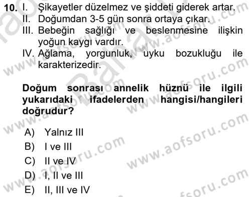 Aile Psikolojisi ve Eğitimi Dersi 2021 - 2022 Yılı (Final) Dönem Sonu Sınav Soruları 10. Soru