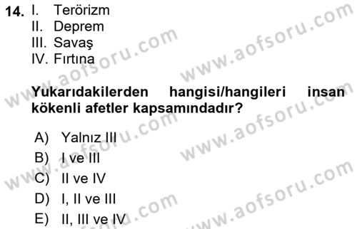 Aile Psikolojisi ve Eğitimi Dersi 2021 - 2022 Yılı (Final) Dönem Sonu Sınav Soruları 14. Soru
