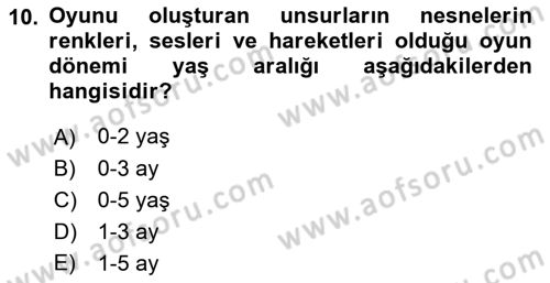 Aile Psikolojisi ve Eğitimi Dersi 2021 - 2022 Yılı Yaz Okulu Sınav Soruları 10. Soru