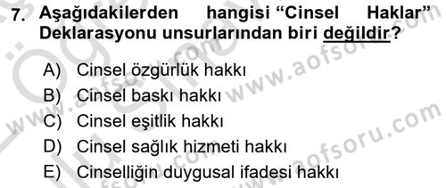 Aile Psikolojisi ve Eğitimi Dersi 2021 - 2022 Yılı Yaz Okulu Sınav Soruları 7. Soru