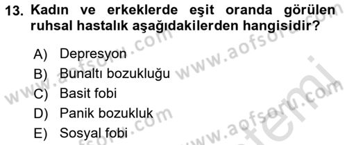 Aile Psikolojisi ve Eğitimi Dersi 2022 - 2023 Yılı Yaz Okulu Sınav Soruları 13. Soru