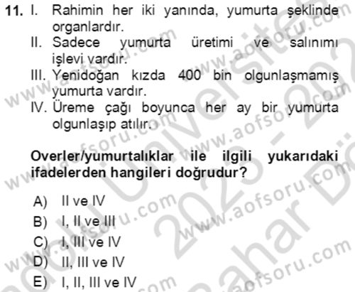 Aile Psikolojisi ve Eğitimi Dersi 2023 - 2024 Yılı (Vize) Ara Sınav Soruları 11. Soru