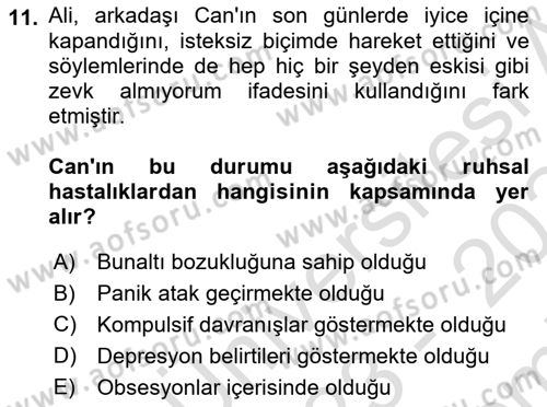 Aile Psikolojisi ve Eğitimi Dersi 2023 - 2024 Yılı (Final) Dönem Sonu Sınav Soruları 11. Soru