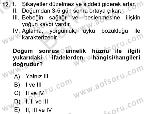 Aile Psikolojisi ve Eğitimi Dersi 2023 - 2024 Yılı (Final) Dönem Sonu Sınav Soruları 12. Soru