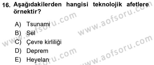 Aile Psikolojisi ve Eğitimi Dersi 2023 - 2024 Yılı (Final) Dönem Sonu Sınav Soruları 16. Soru