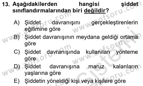 Aile Psikolojisi ve Eğitimi Dersi 2023 - 2024 Yılı Yaz Okulu Sınav Soruları 13. Soru
