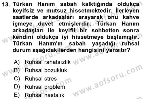 Aile Psikolojisi ve Eğitimi Dersi 2024 - 2025 Yılı (Final) Dönem Sonu Sınav Soruları 13. Soru