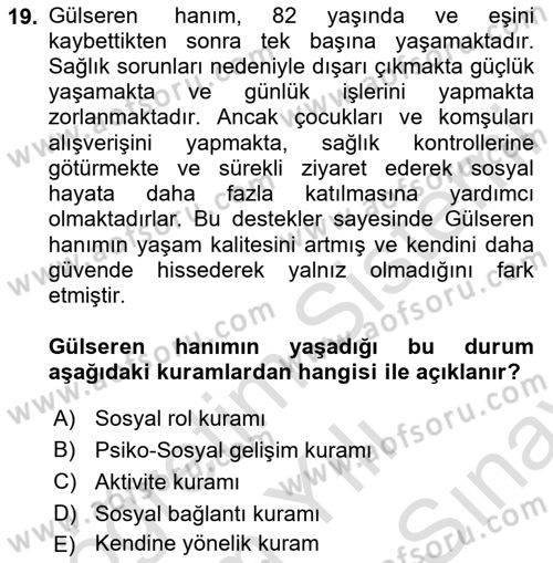 Aile Psikolojisi ve Eğitimi Dersi 2024 - 2025 Yılı (Final) Dönem Sonu Sınav Soruları 19. Soru