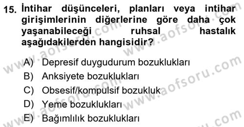 Aile Psikolojisi ve Eğitimi Dersi 2025 - 2026 Yılı (Final) Dönem Sonu Sınav Soruları 15. Soru