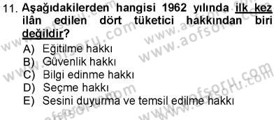 Aile Ekonomisi Dersi 2012 - 2013 Yılı (Vize) Ara Sınav Soruları 11. Soru