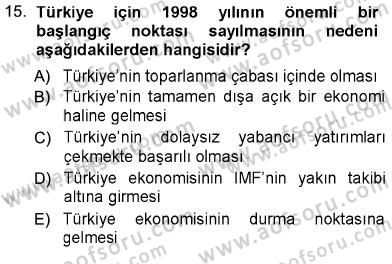 Aile Ekonomisi Dersi 2012 - 2013 Yılı (Final) Dönem Sonu Sınav Soruları 15. Soru