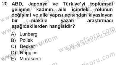 Aile Ekonomisi Dersi 2012 - 2013 Yılı Tek Ders Sınav Soruları 20. Soru