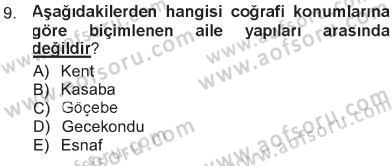 Aile Ekonomisi Dersi 2012 - 2013 Yılı Tek Ders Sınav Soruları 9. Soru
