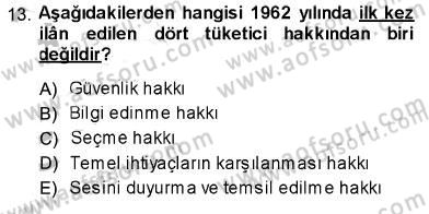 Aile Ekonomisi Dersi 2013 - 2014 Yılı (Vize) Ara Sınav Soruları 13. Soru