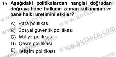 Aile Ekonomisi Dersi Ara Sınavı Deneme Sınav Soruları 15. Soru