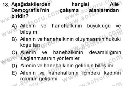 Aile Ekonomisi Dersi 2013 - 2014 Yılı (Vize) Ara Sınav Soruları 18. Soru