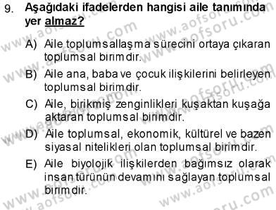 Aile Ekonomisi Dersi Ara Sınavı Deneme Sınav Soruları 9. Soru