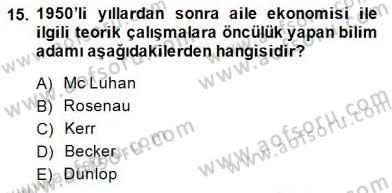 Aile Ekonomisi Dersi Ara Sınavı Deneme Sınav Soruları 15. Soru