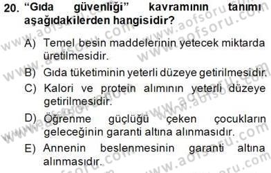 Aile Ekonomisi Dersi 2014 - 2015 Yılı (Vize) Ara Sınav Soruları 20. Soru