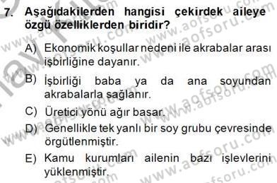 Aile Ekonomisi Dersi Ara Sınavı Deneme Sınav Soruları 7. Soru