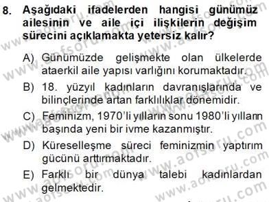 Aile Ekonomisi Dersi Ara Sınavı Deneme Sınav Soruları 8. Soru
