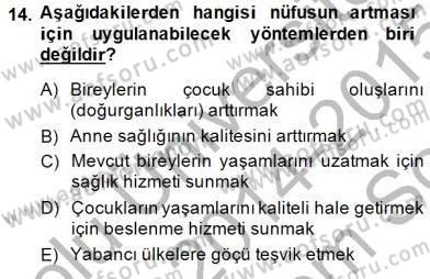 Aile Ekonomisi Dersi 2014 - 2015 Yılı (Final) Dönem Sonu Sınav Soruları 14. Soru