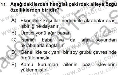 Aile Ekonomisi Dersi 2015 - 2016 Yılı (Vize) Ara Sınav Soruları 11. Soru