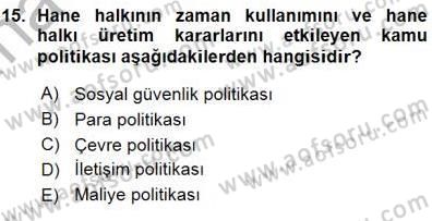 Aile Ekonomisi Dersi Ara Sınavı Deneme Sınav Soruları 15. Soru